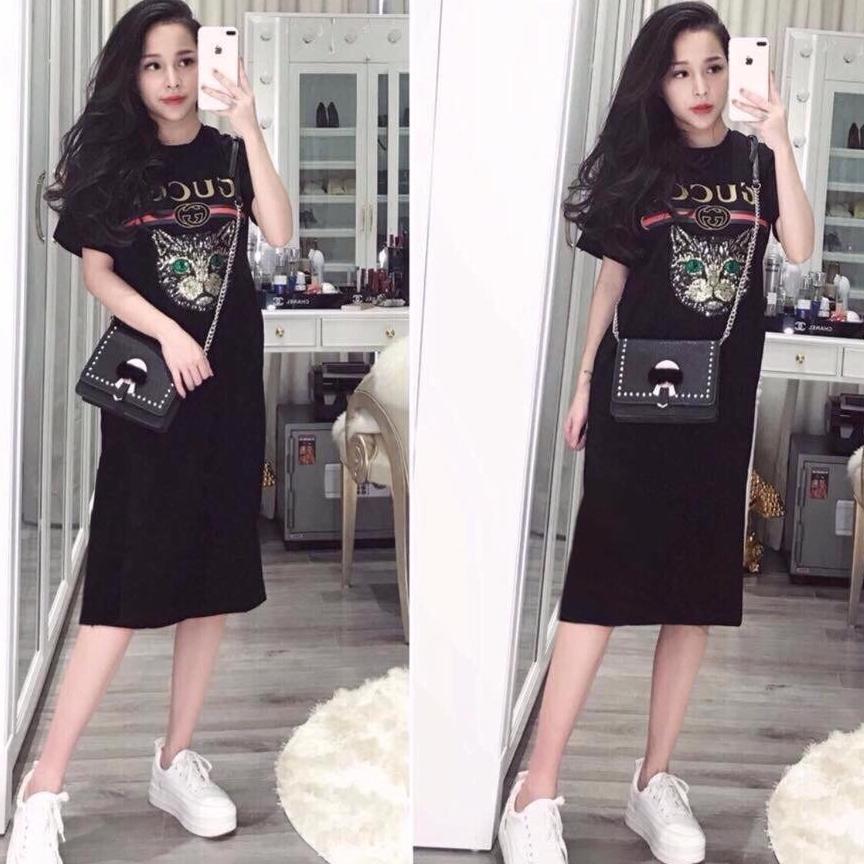[HCM]Đầm suông in hình mèo siêu hót