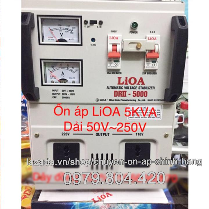 Ổn Áp Lioa 5KVA 1 Pha Dải 150-250V, Thế Hệ II 100% Dây Đồng