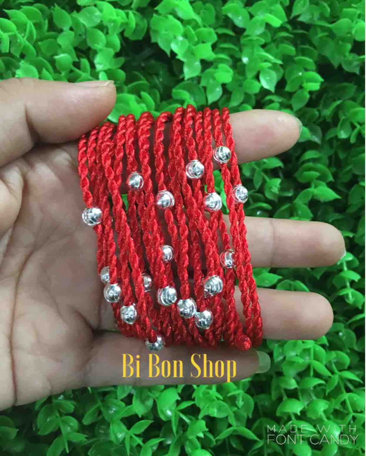 Vòng chỉ đỏ may mắn bi bạc