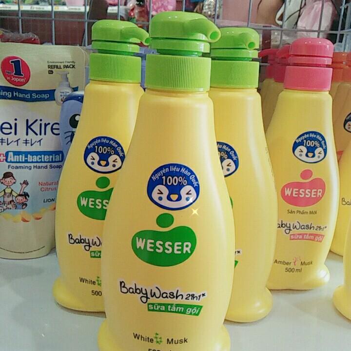 Sữa tắm gội Wesser 500ml - Xanh lá - sua tam goi