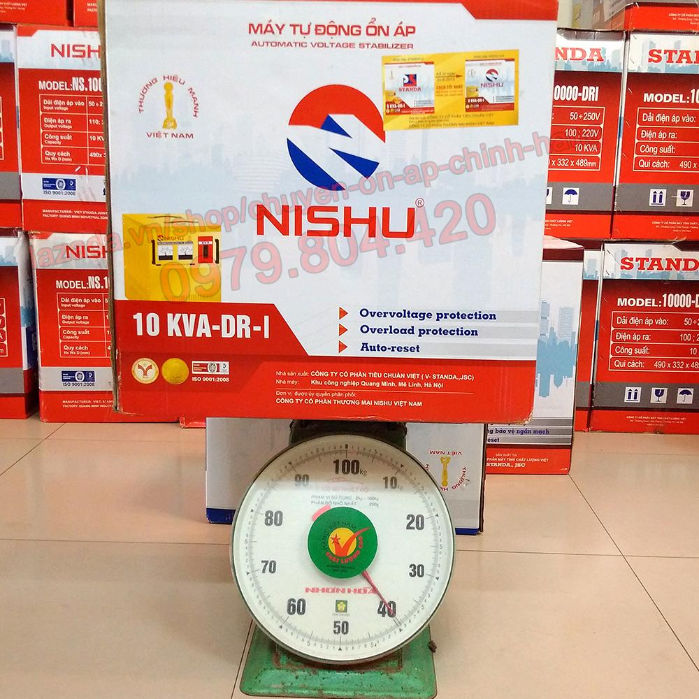 Ổn Áp Nishu 10KVA DR-I dải 50-250V, bảo hành 4 năm, 100% dây đồng