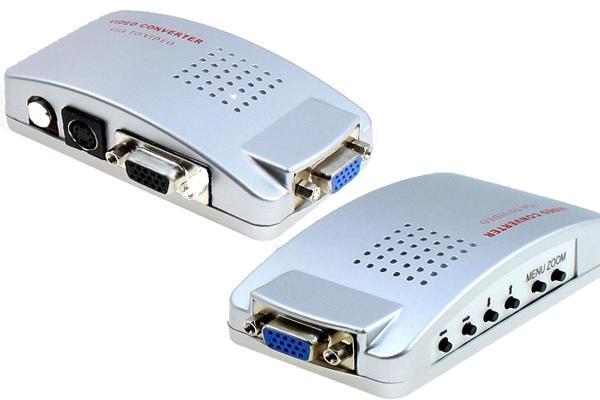 Hộp chuyển đổi tín hiệu từ VGA sang SVIDEO - AV (Trắng)
