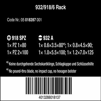 Bộ tua vít đóng cao cấp Wera 932/6 Wera 05018282001