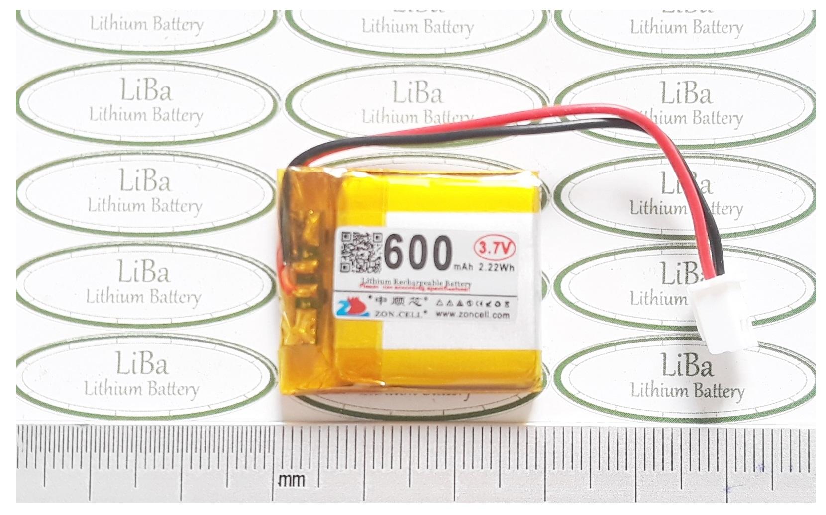[HCM]Pin Lithium 3.7V 600mAh 500mAh 25 x 30 mm _ LiBa