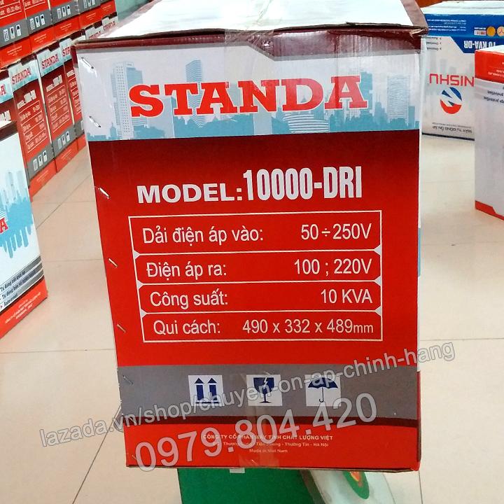 Ổn Áp Standa 10KVA DR-I dải 50-250V, bảo hành 4 năm, 100% dây đồng ( Logo Quả Xoài )