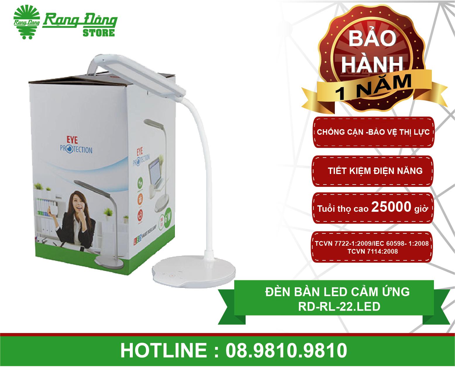 Đèn bàn LED cảm ứng cao cấp Rạng Đông RD-RL-22.LED