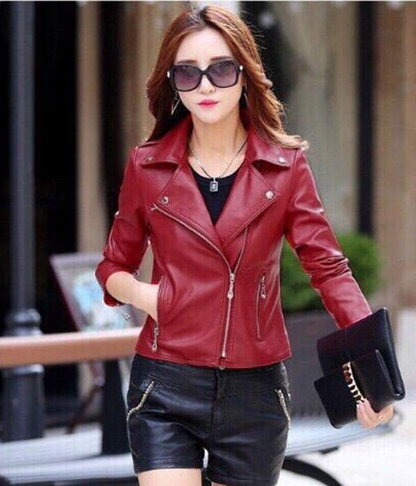 Áo Khóac Da Nữ Emma Kiểu Vest Đỏ Cao Cấp - ZN9