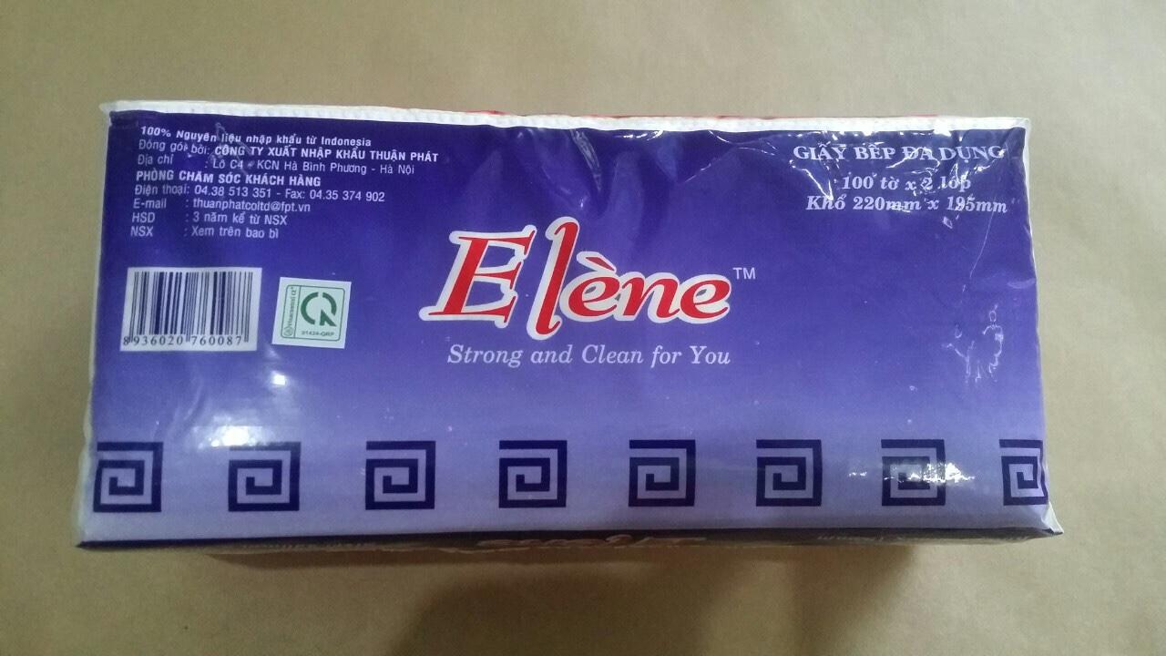 Khăn giấy bếp đa dụng Elene gói 100 tờ 2 lớp ( 220 x 195mm )