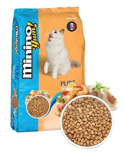 [Hoàn tiền 6%] Hanpet - (gói lớn 1,5kg &1,3kg) MININO - Thức ăn viên cao cấp cho mèo mọi lứa tuổi thức ăn me-o Vị cá ngừ và Hải sản