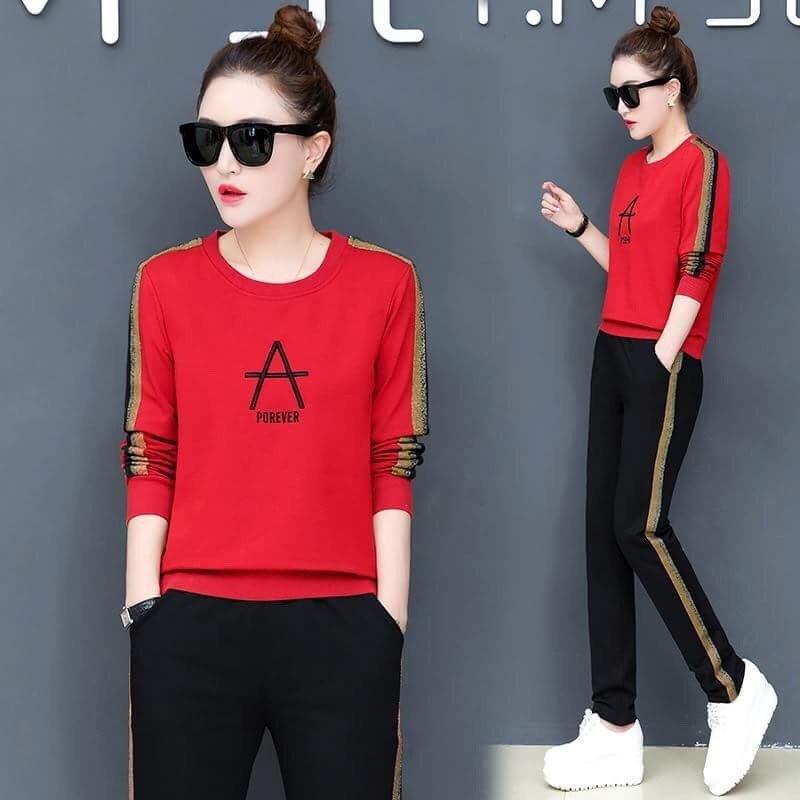 Đồ bộ thể thao thu đông cao cấp chữ A