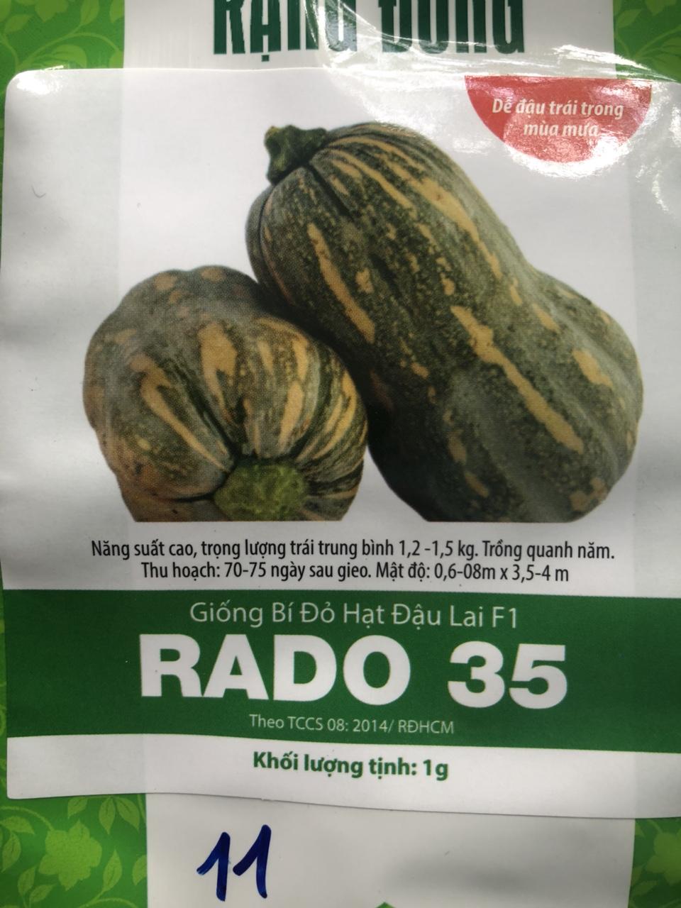 HẠT GIỐNG BÍ ĐỎ RADO 35- HẠT BÍ ĐỎ