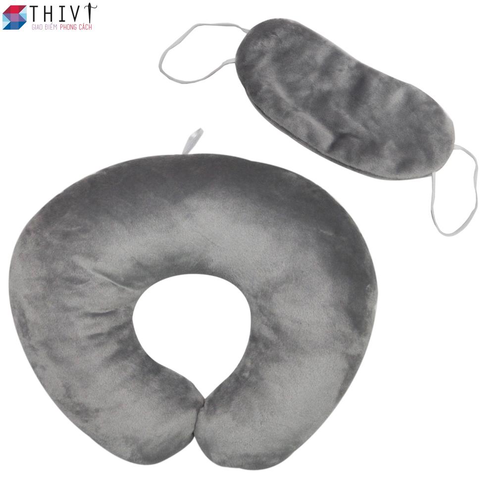 Combo Gối Cổ và Bịt Mắt Du Lịch Cao Cấp - Nhiều  Màu - THIVI