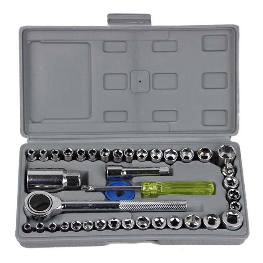 Bộ khẩu mở siết ốc và bugi 40 chi tiết