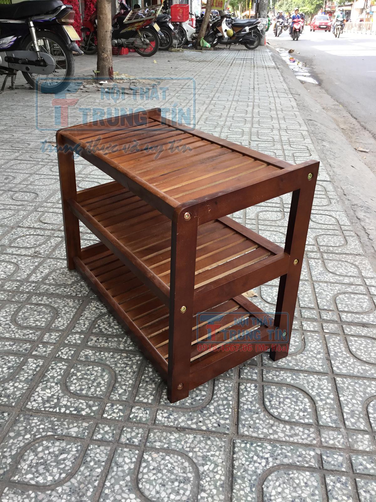 [HCM]KỆ DÉP GỖ 3 TẦNG 60 VÀNG
