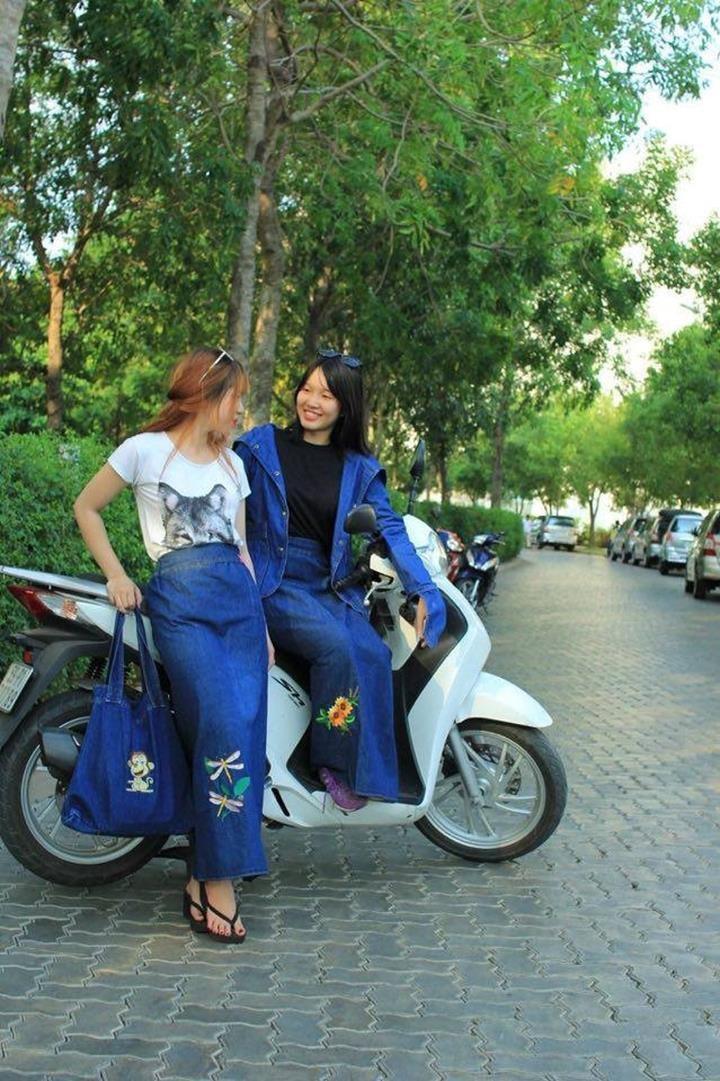 Váy chống nắng jean