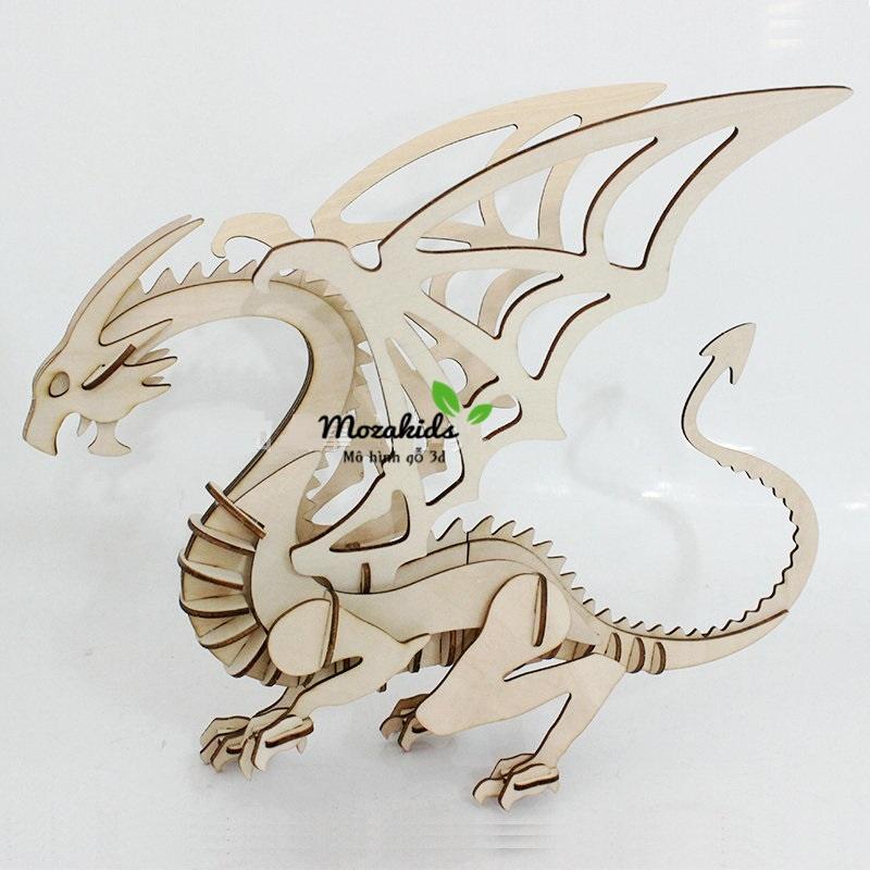 Mô Hình Kim Loại Lắp Ráp 3D Steel Warcraft Rồng Lửa Fire Dragon  SW01   ArtPuzzlevn