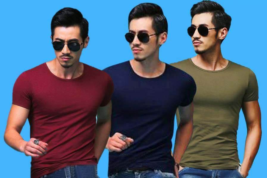 [HCM]Áo thun nam body cổ tròn vải dày mịn ( xanh rêu )