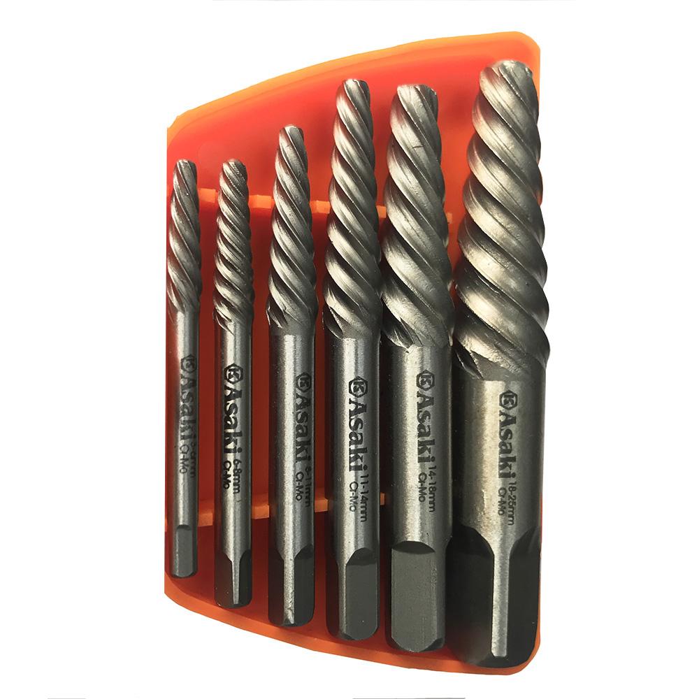 Bộ tháo bu lông ốc vít gẫy 5 chi tiết Asaki AK-3688 - Tiêu chuẩn Nhật Bản