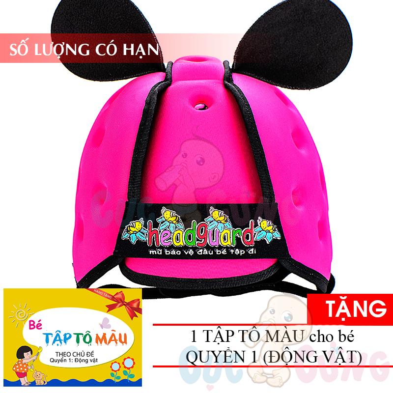 Mũ bảo hiểm cho bé Headguard (nhiều màu) TẶNG 1 quyển tô màu (động vật) - non bao ve dau cho be tap di