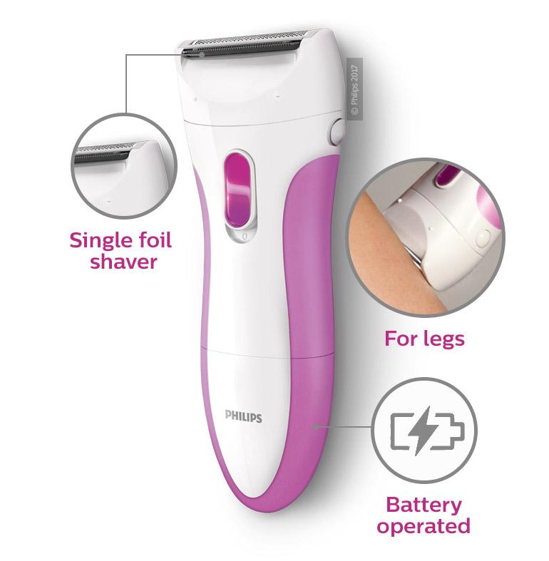 Máy làm sạch lông dành cho nữ Philips HP6341 (Trắng hồng) - hàng nhập khẩu