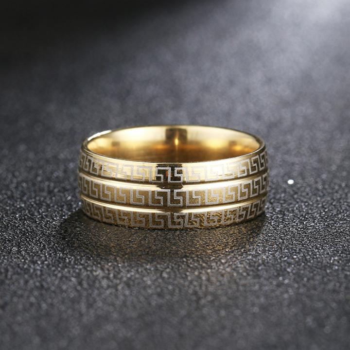 NHẪN HOA VĂN TITANIUM VĨNH VIỄN KHÔNG ĐEN GỈ