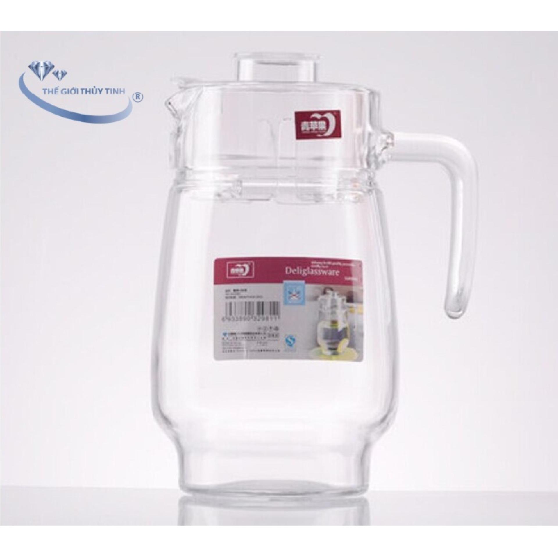 Bình Thủy Tinh Có Quai Miệng Rót Nước 1.6 Lít DELI