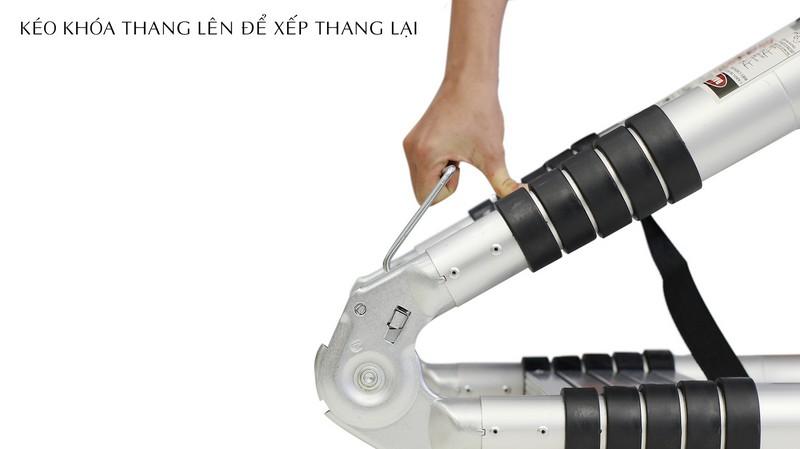 Thang nhôm rút gọn chữ A Kachi 3.8m + Tặng dụng cụ 12 món