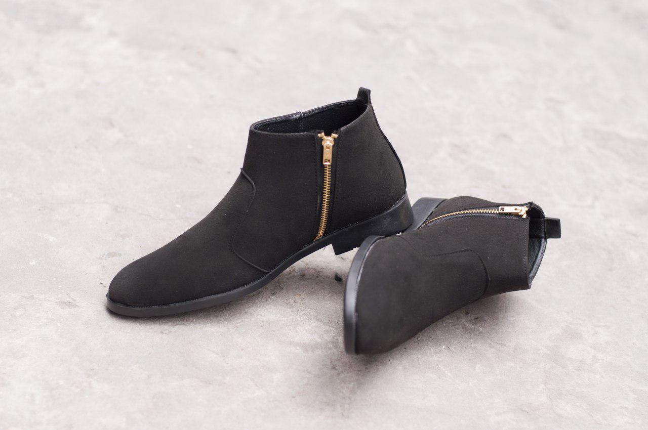 Giày chealsea boot nam kéo khóa đen buck CB521-DENBUCK ( L)