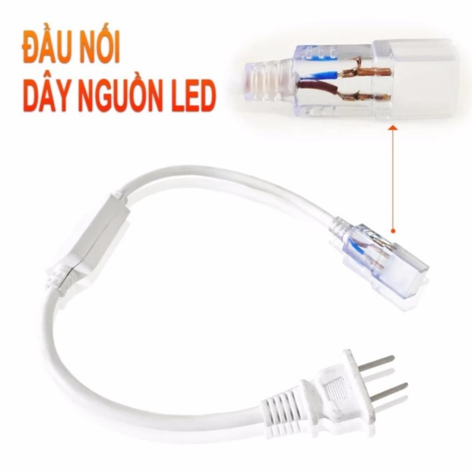 Cuộn 100 mét đèn Led dây 5050/220V 1 màu ánh sáng xanh lá và 1 đầu nối dây nguồn