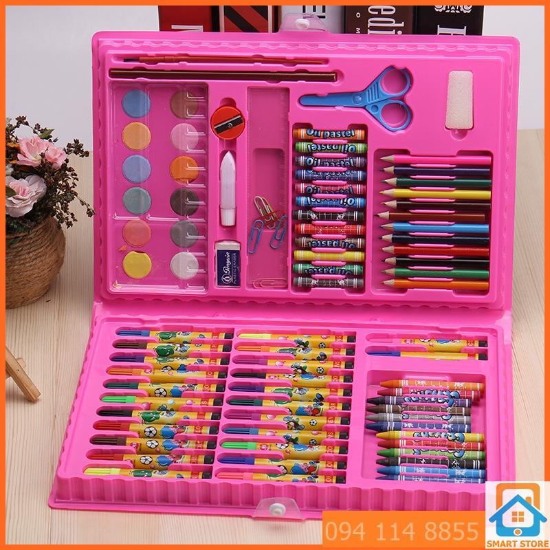 Bộ bút chì màu 86 món cho bé gái (Hộp mầu hồng)