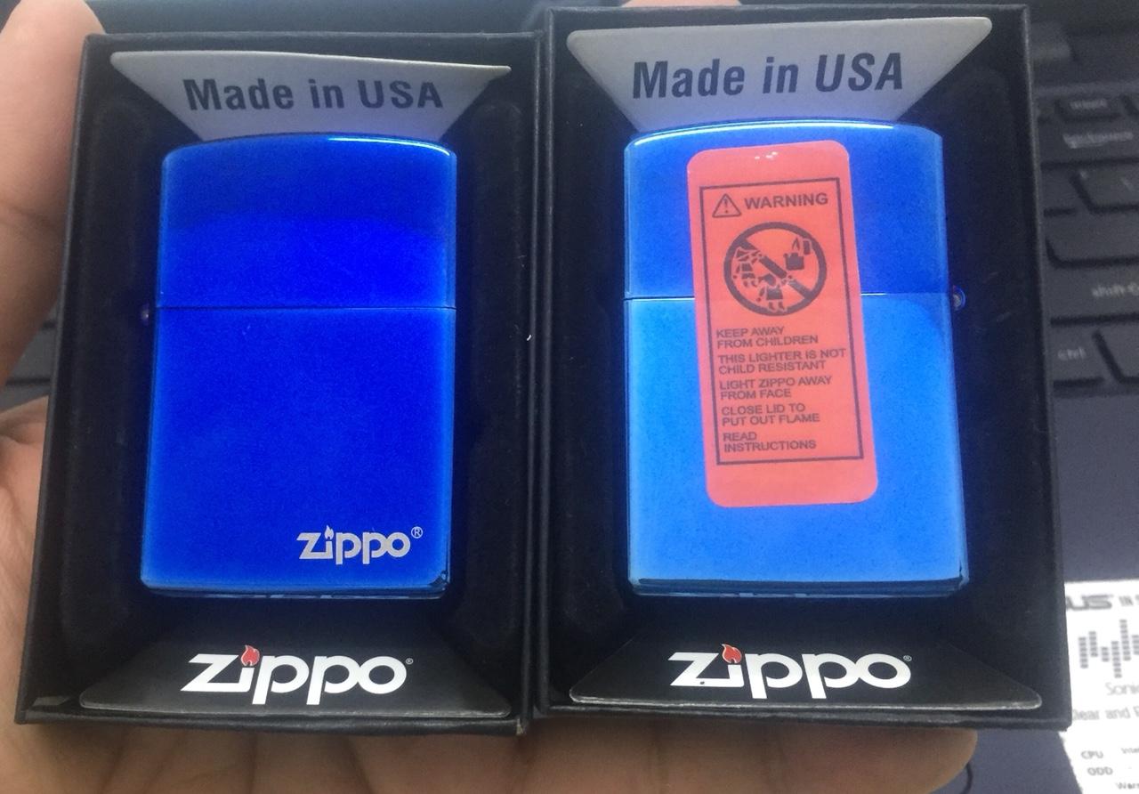 Bật Lửa Zippo USA Trơn Tem Đỏ Cao Cấp