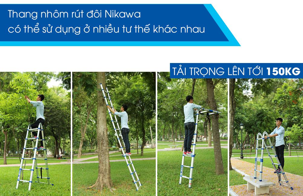 Thang nhôm rút đôi 5.6m Nikawa Nhật Bản NK-56AI