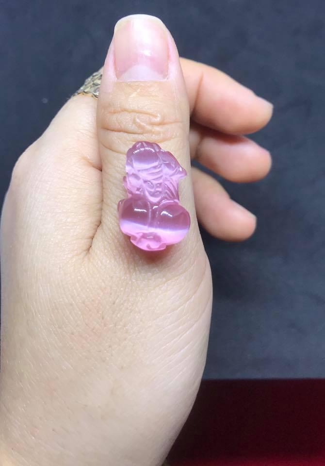 [HCM]MẶT DÂY CHUYỀN MẶT NHẪN TỲ HƯU ĐÁ MẮT HỔ HỒNG- TẶNG KÈM DÂY ĐEO