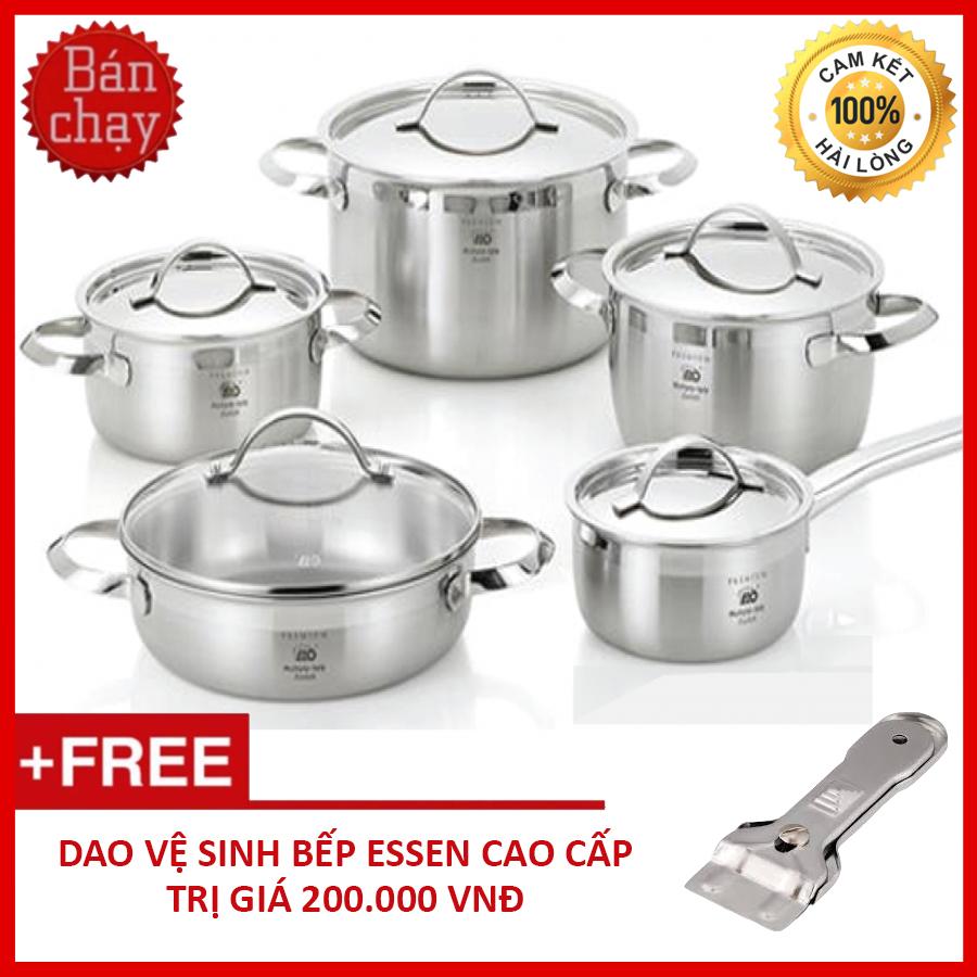 Bộ 5 nồi ELO Premium Zurich Nhập Khẩu Đức + Tặng Dao Vệ Sinh Essen cao cấp