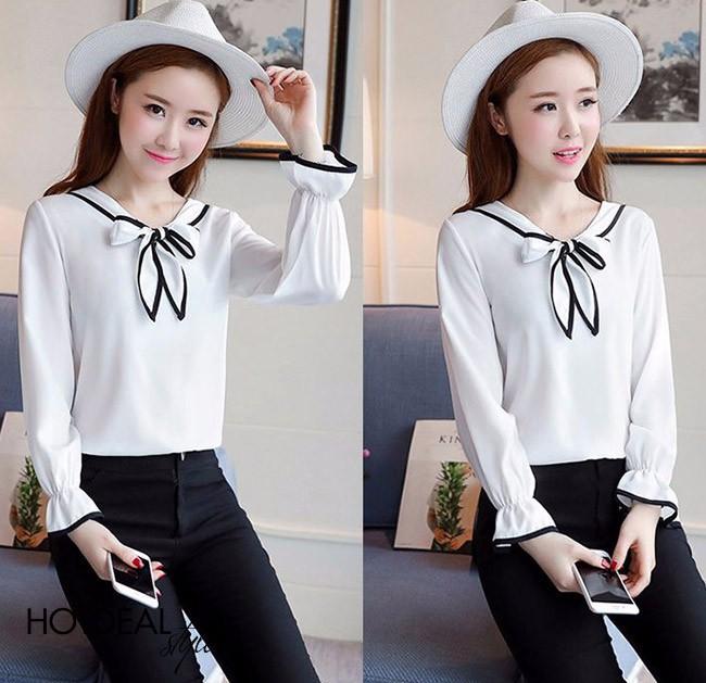 [HCM]Áo kiểu thắt nơ Daisy Phong Cách Hàn Quốc Cực Hot