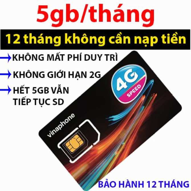 Sim 4G Vinaphone U1500 500GB/tháng - 12 tháng | Giá rẻ