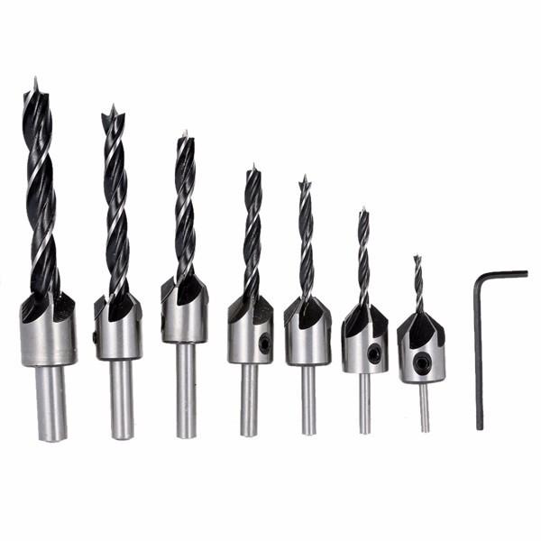 Bộ mũi khoan gỗ doa lỗ vít ( 7 mũi )