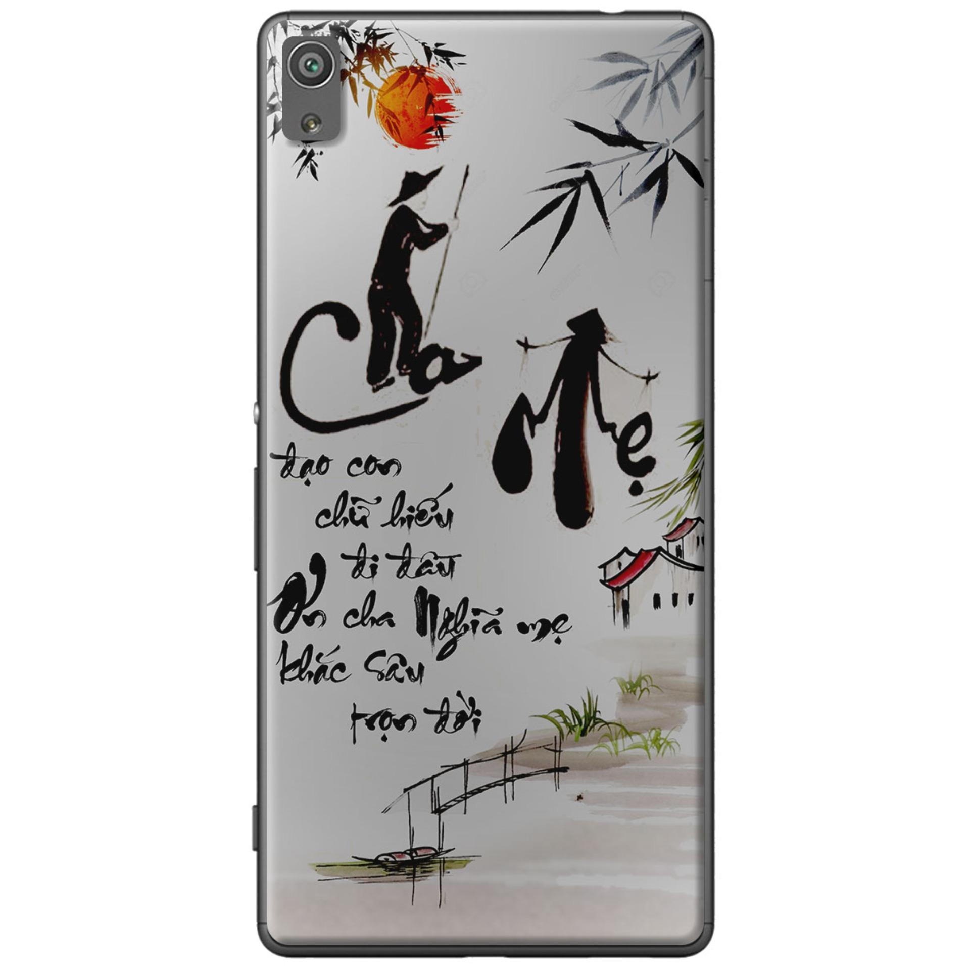 Ốp lưng nhựa dẻo Sony Xperia X - Thư pháp cha mẹ