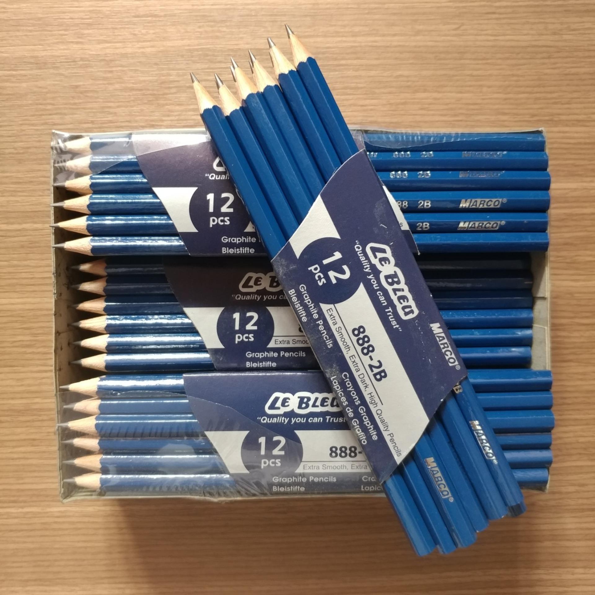 Bộ 12 cây bút chì thân xanh 2b marco 888-12cb