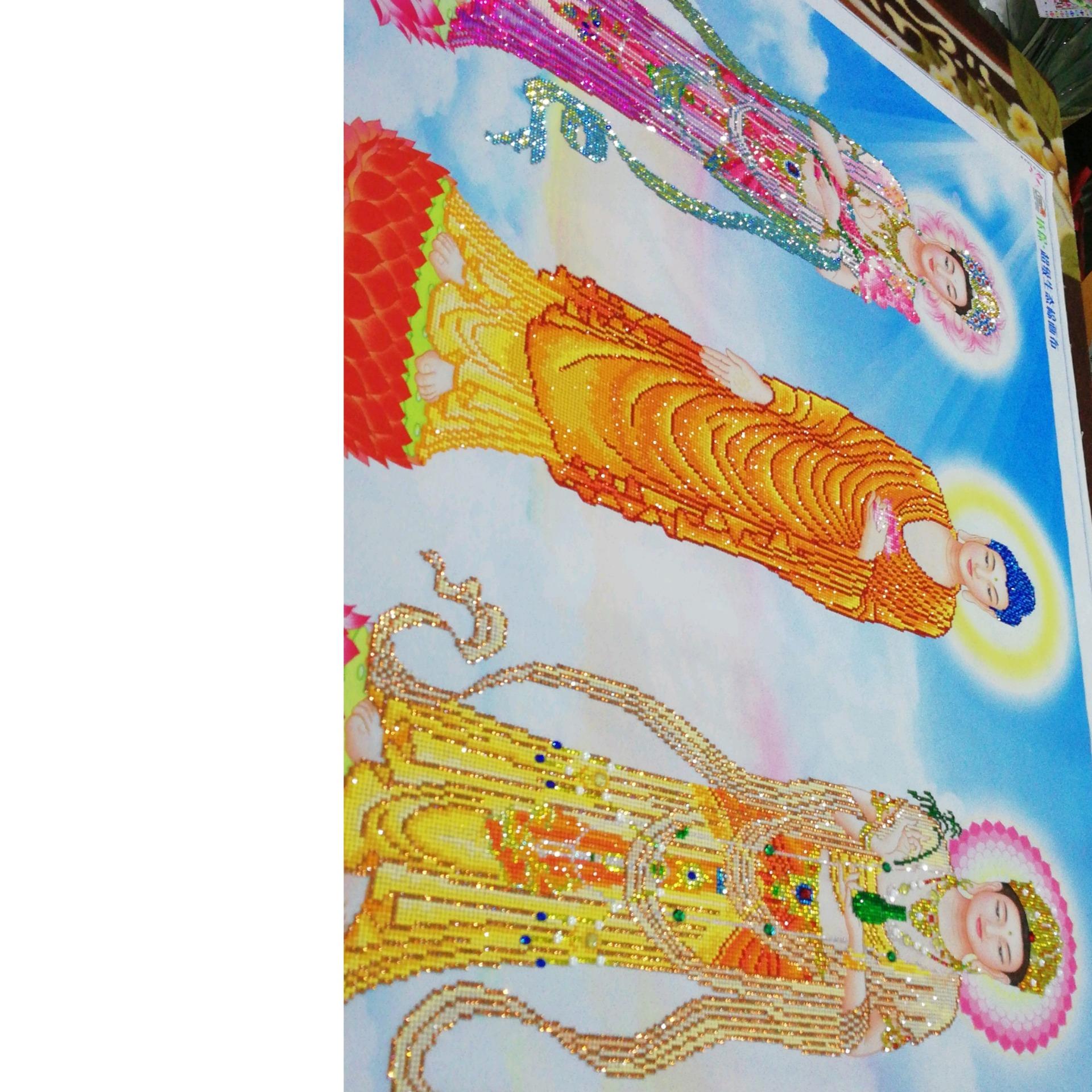 Tranh đính đá tam thế Phật DF2347-Ngọc Thịnh