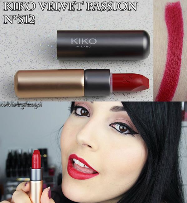 Son lì Kiko velvet passion matte 312 cherry