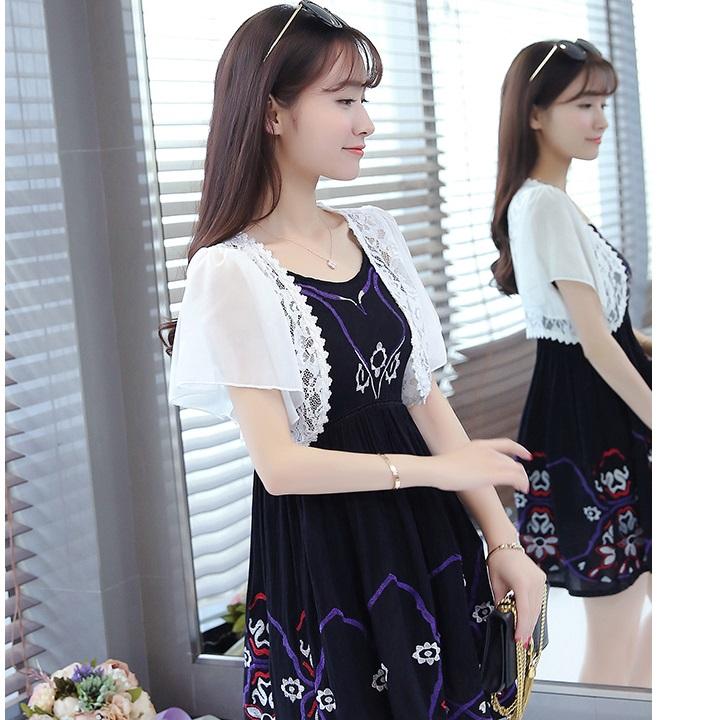 [HCM]Áo khoác ren tà ngắn 06 C107