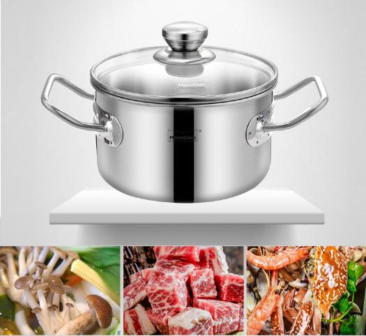 Nồi inox 304 - MomsCook - 16x9.5cm  1.22Kg