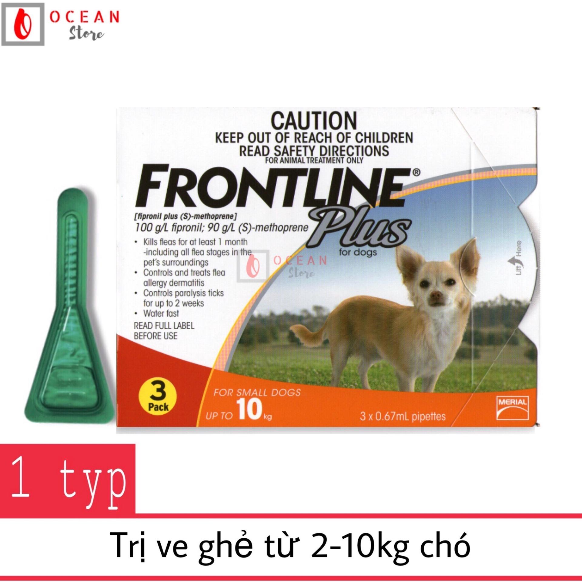 Thuốc nhỏ gáy trị ve ghẻ, bọ chét cho chó - 1 ống Frontline Plus chó 2-10kg  (1 tube 2-10kg - No Box)