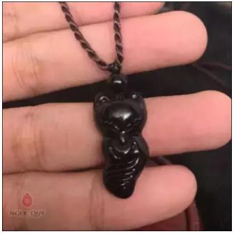 [HCM]Mặt Hồ Ly Đá Obsidian Nhỏ