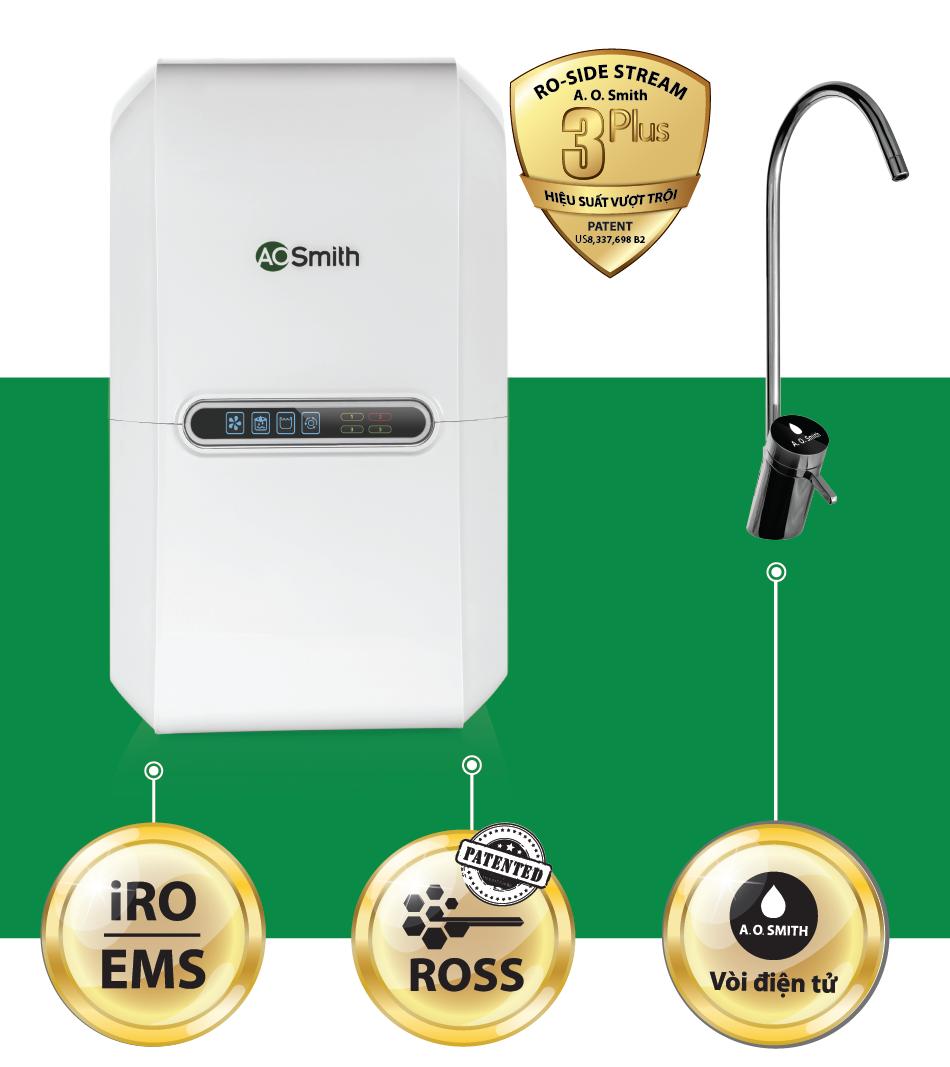 [Trả góp 0%]Máy lọc nước RO A.O.Smith AR75-A-S2 (Vòi điện tử)