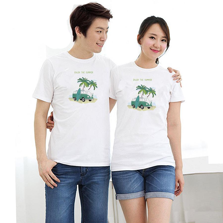 Áo thun cặp đôi in đẹp hình mùa hè du lịch enjoy the summer 260AAACD form rộng phong cách hàn quốc ATAC260