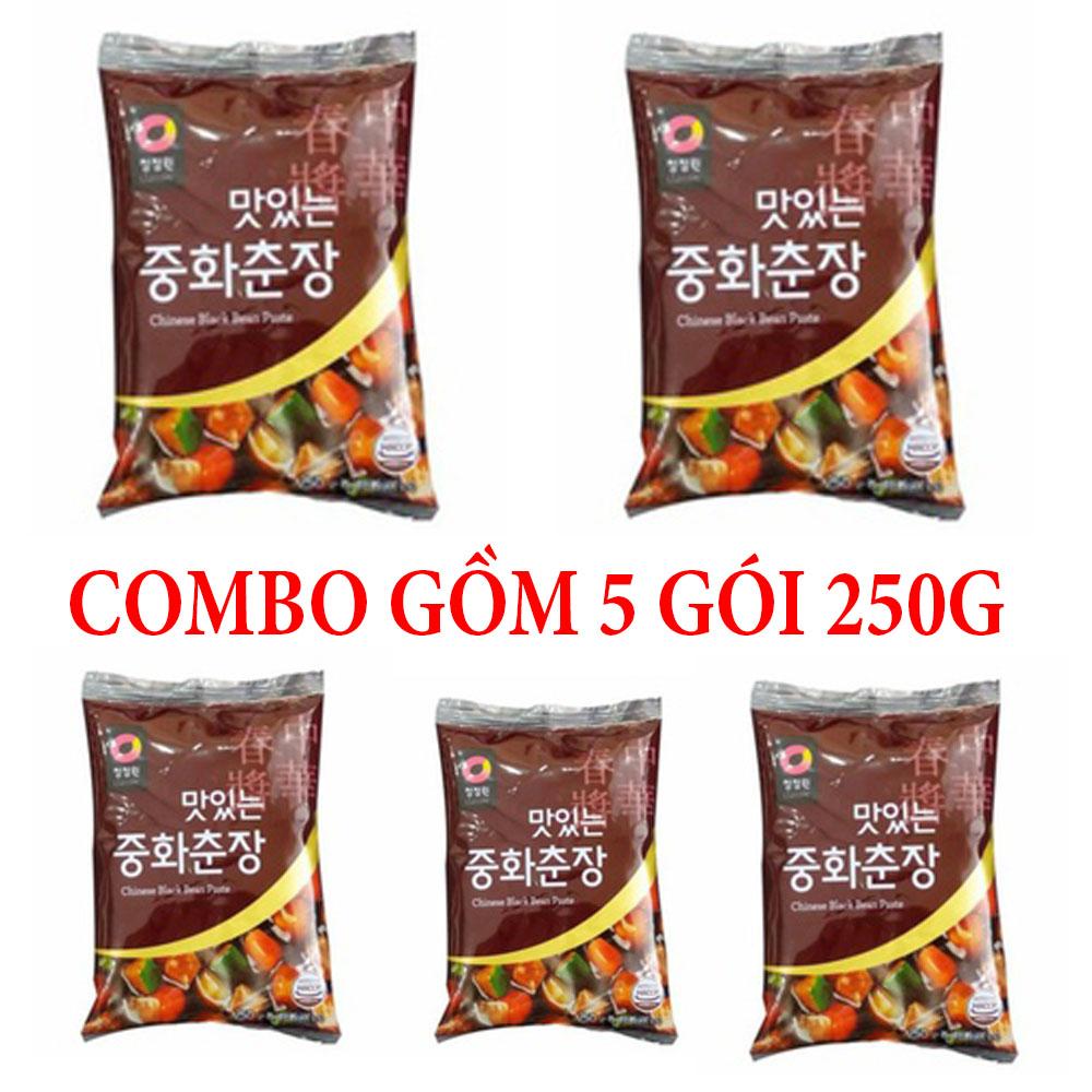 Combo 5 gói sốt tương đen Daesang Nhập Khẩu Hàn Quốc - Dùng Nấu Mì Đen Hàn Quốc