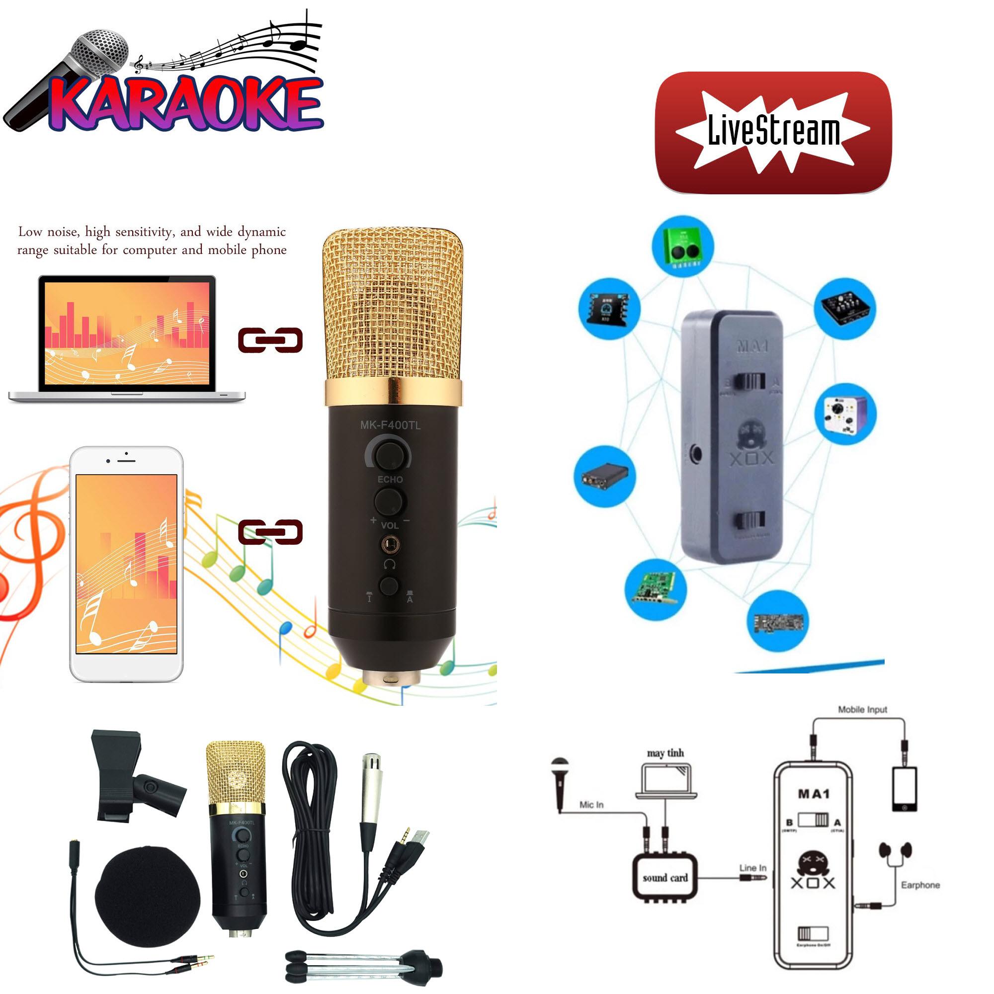 Bộ Micro thu âm giá rẻ MK F400TL + Dây Livestream XOX MA1