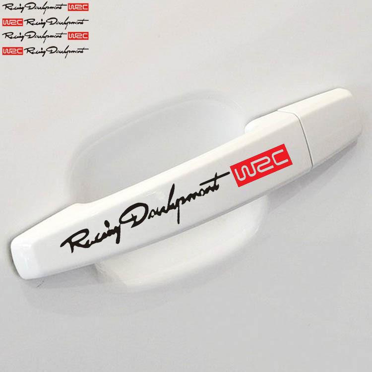 Bộ 4 tem dán tay nắm cửa xe hơi Racing WRC